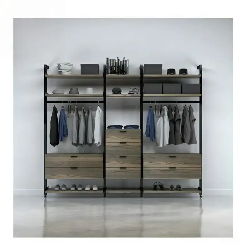 Dressing room made of electrostatically treated steel and natural counter wood, high quality MS-11622