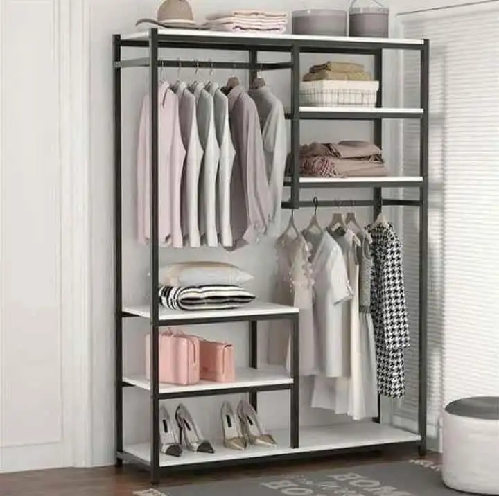 Dressing room made of high-quality iron and natural counter wood MS-9588