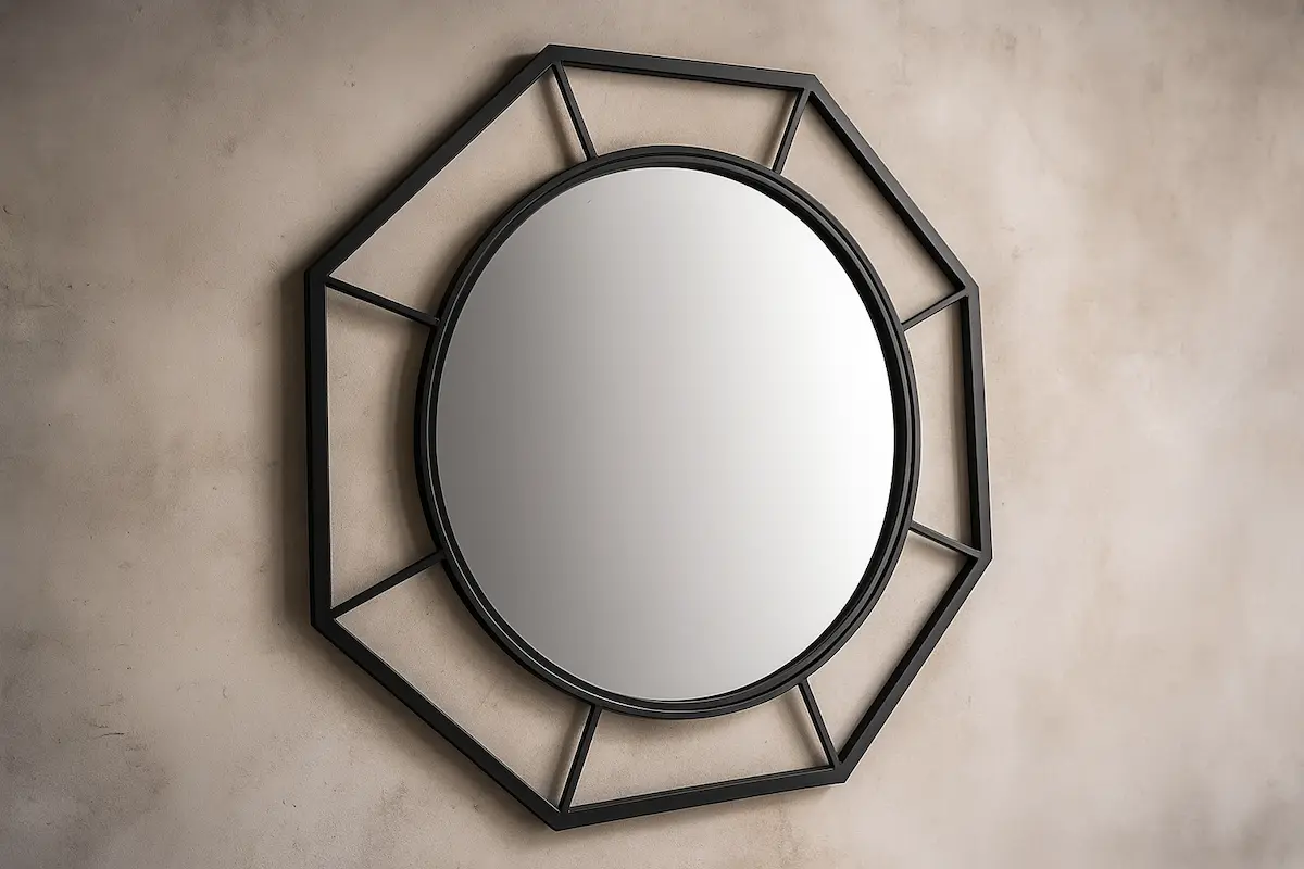 مراية ديكور دائرية باطار معدن دهان الكتروستاتيك MS-8565