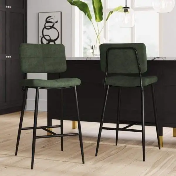 Modern bar chair made of treated steel with electrostatic paint and velvet fabric MS-11715