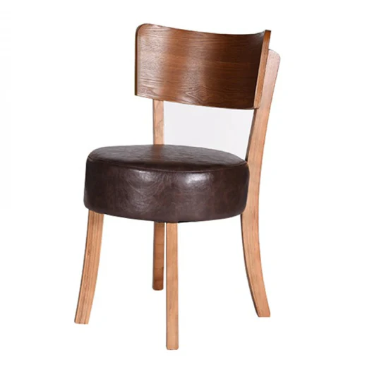 كرسي سفرة جلد مستورد ضد التقشر وخشب زان احمر MS-13335