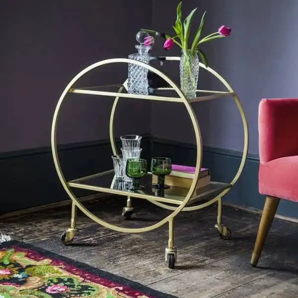 ترابيزة ضيافة تروللي حديد دهان الكتروستاتيك وزجاج MS-12821