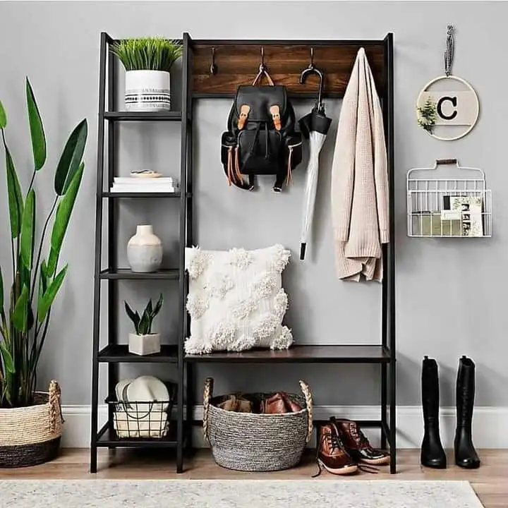 ستاندديكور منظم الفوط والشنط والامتعة متعدد الاستخدامات عملي جدا مصنوع من حديد دهان الكتروستاتيك عالي الجودة MS-8019