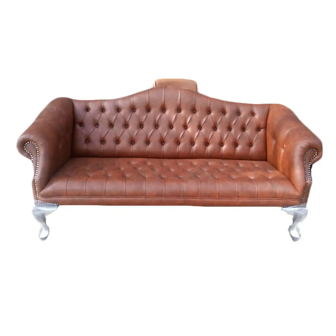 Office Reception Sofa 2-Seater Red Beech Wood MS-9875