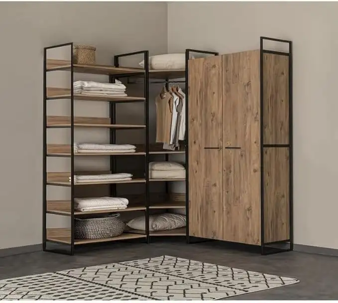 دريسنج روم مصنوع من ستيل معالج الكتروستاتيك و خشب كونتر عالي الجودة MS-11647