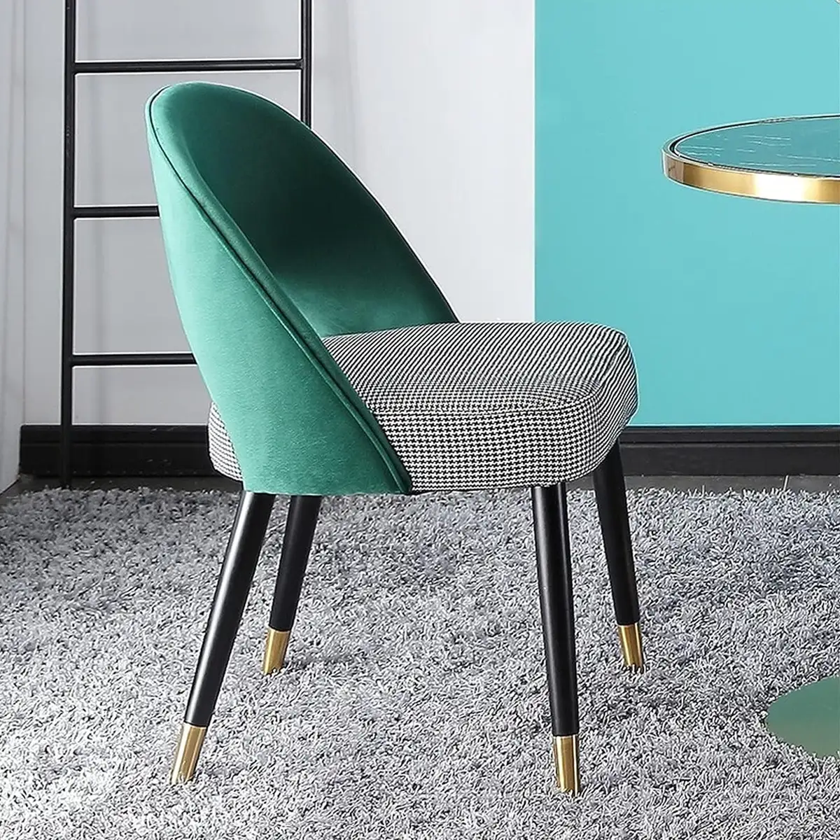 كرسي سفرة مودرن خشب كونتر طبقات و قماش كتان مستورد MS-8550