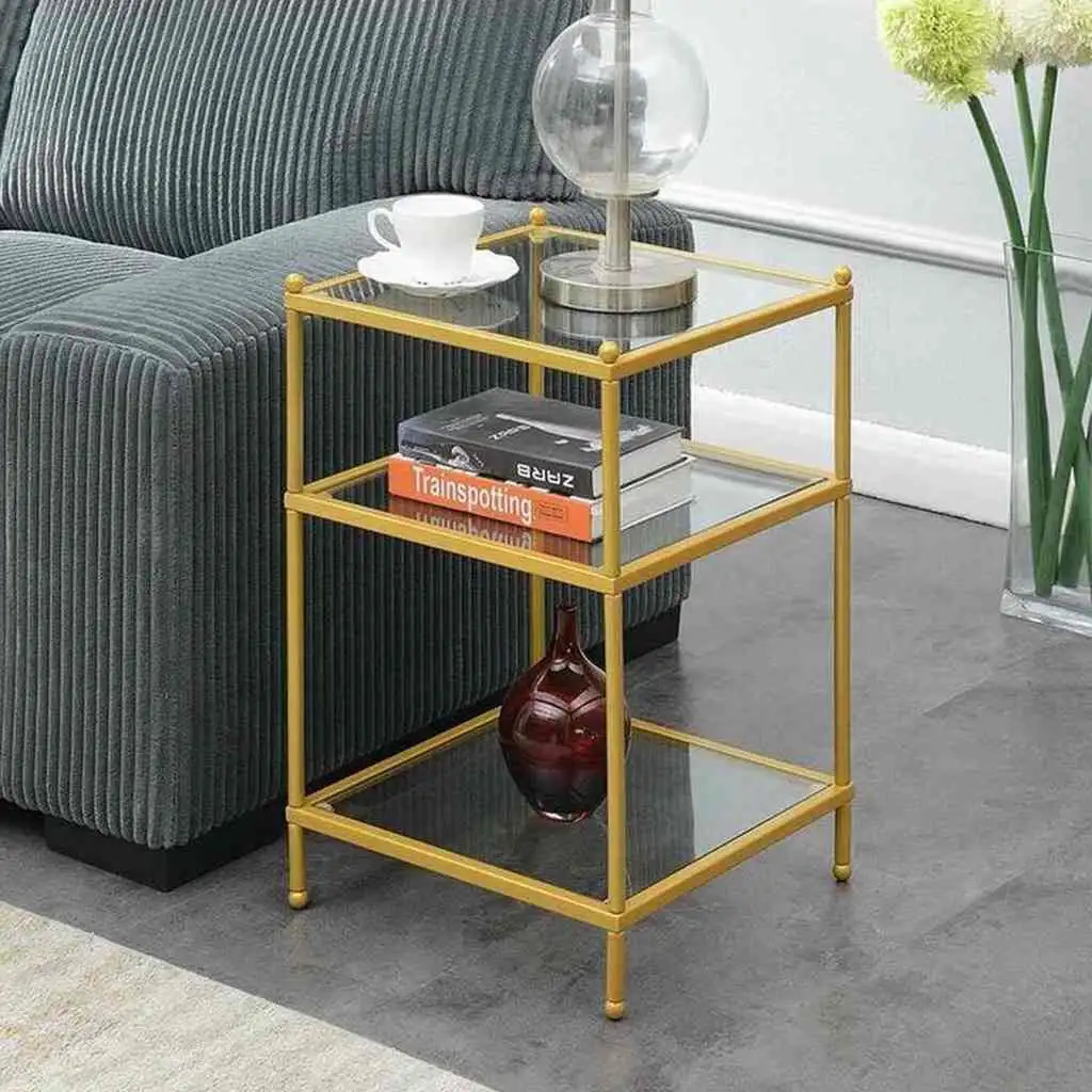 Decor table electrostatic painted steel and transparent glass MS-8854