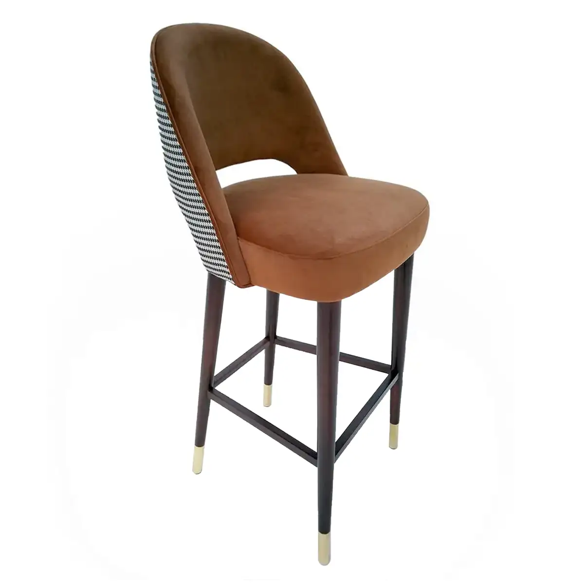 Bar Chair with chassis, base and back made of natural plywood MS-8414