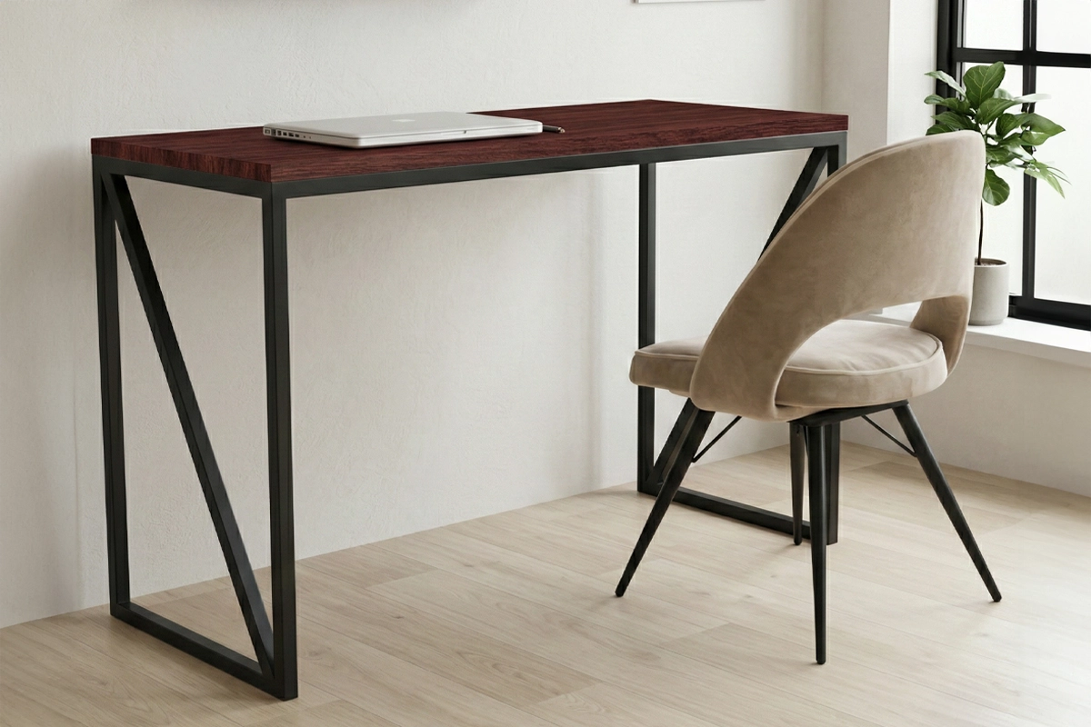 Study Desk Electrostatic Painted Iron MDF Wood MS-8646