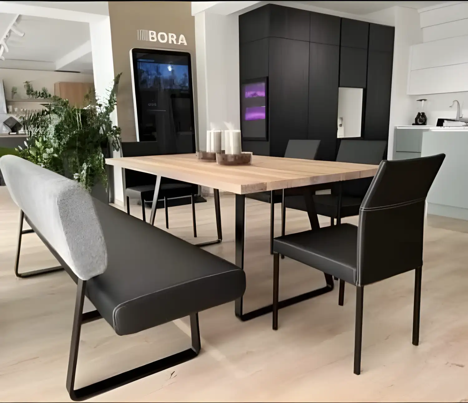 ترابيزة سفرة حديد دهان الكتروستاتيك و خشب و قماش جلد مستورد تركي و كتان MS-11809