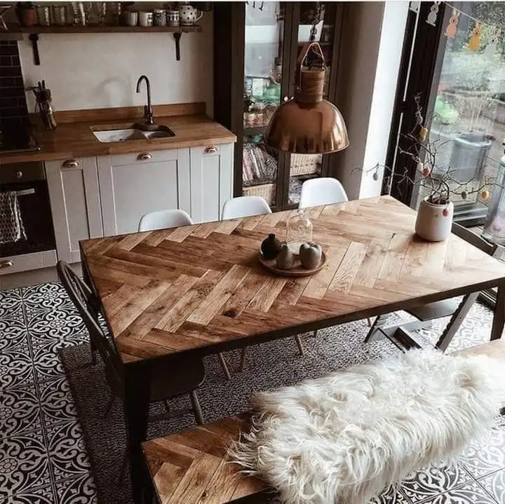 ترابيزة سفرة ستيل دهان الكتروستاتيك و خشب كونتر MS-11792