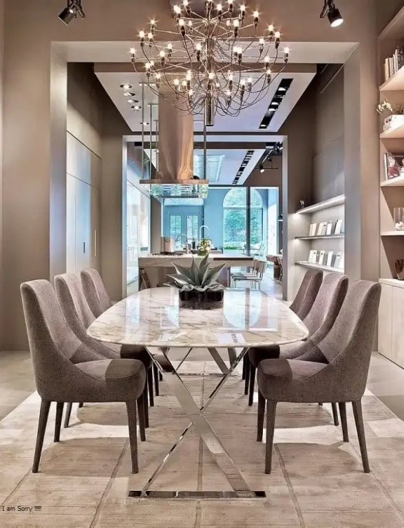 سفرة ستانلس ستيل بيور سيلفر - رخام ابيض MS-8433