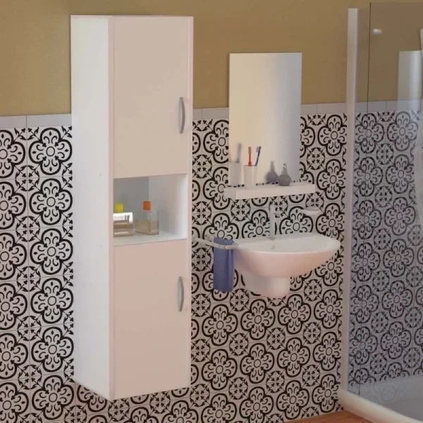 وحدة تخزين حمام مودرن  خشب MDF مستورد مع طبقة ميلامين مضادة للمياه MS-11291