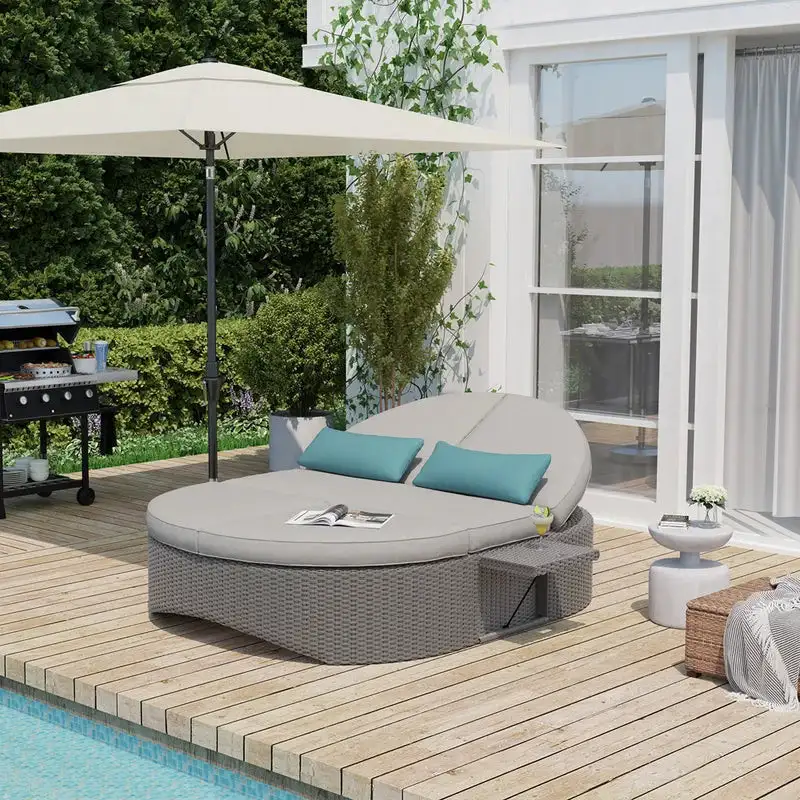 كنبة سرير خارجي مصنوع من رتان عالي الجوده MS-10205