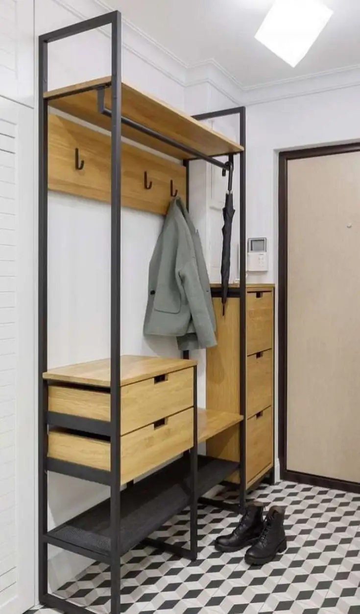 Dressing room made of electrostatically treated steel and counter wood, high quality MS-11617