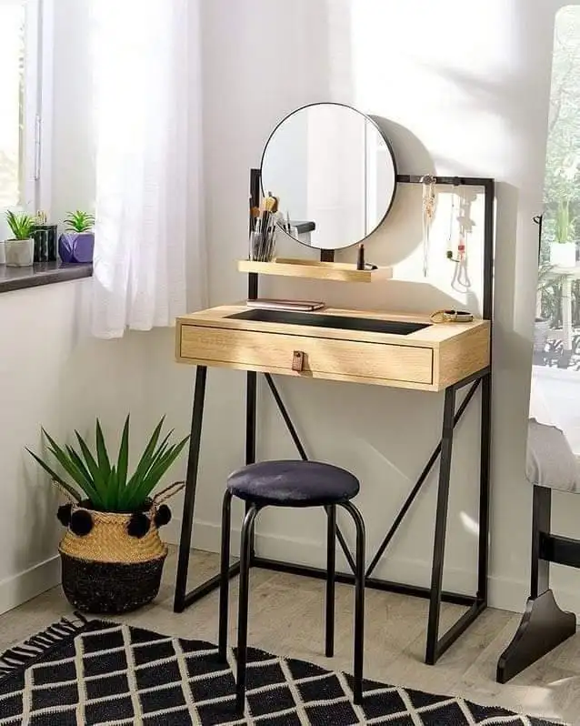 تسريحه مودرن مصنوعة من خشب أم دي اف و ستيل معالج الكتروستاتيك عالي الجودة - MS-11651