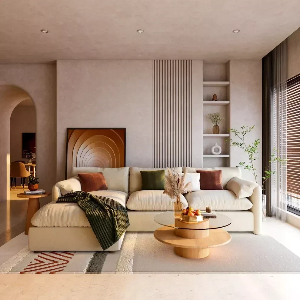 Modern Corner Sofa 250×150 cm, Red Beech Wood and Linen or Velvet Fabric, High Quality MS-10987