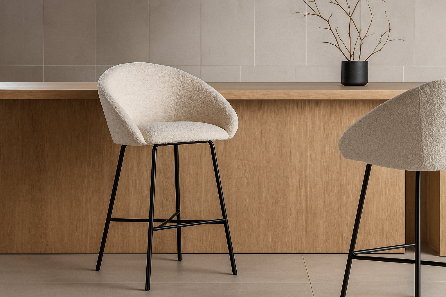 كرسي بار مصنوع من حديد دهان الكتروستاتيك وتنجيد جلد او قماش MS-13458