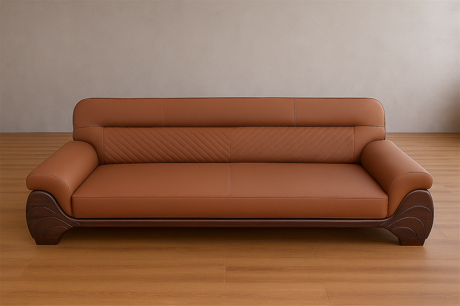 كنبة انتريه استقبال مكتبي 3 فرد خشب زان أحمر  MS-9813