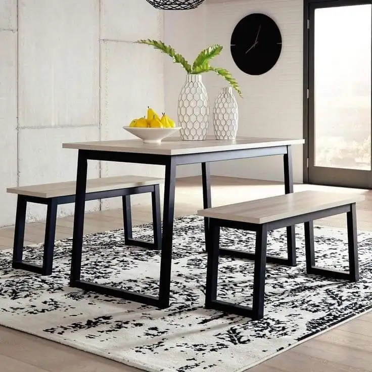 ترابيزة سفرة ستيل دهان الكتروستاتيك و خشب ام دي اف MS-11748