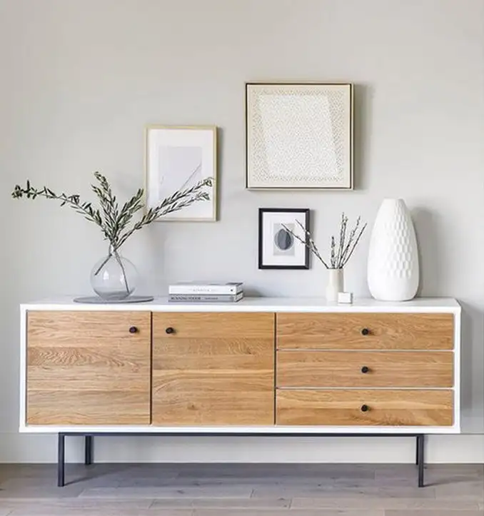 بوفيه مودرن مصنوع من خشب MDF مستورد مع طبقة ميلامين مضادة للمياه MS-11373