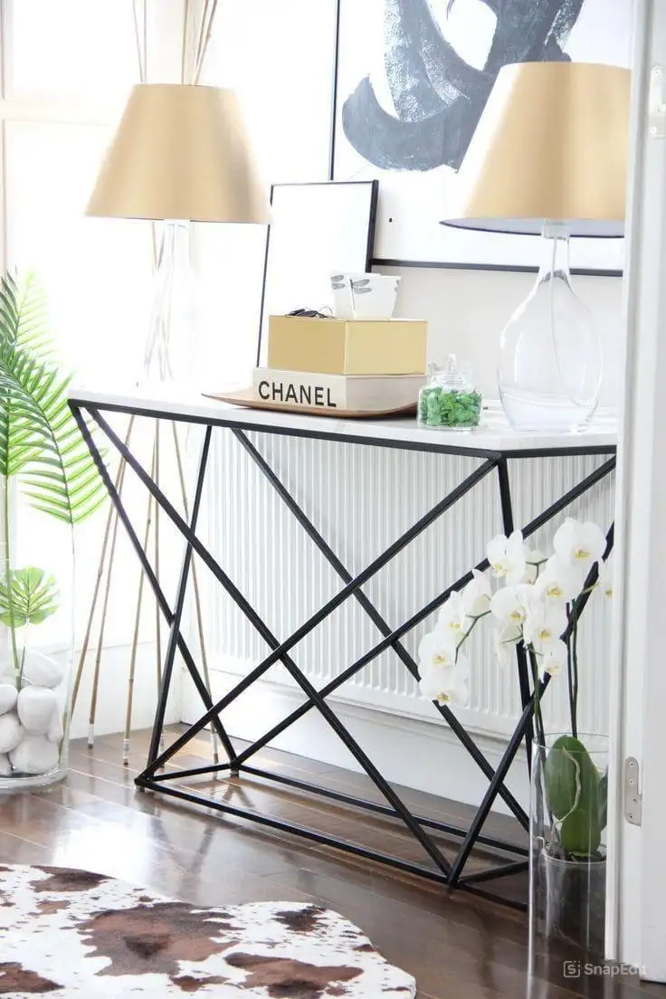 كونسول مودرن ستيل دهان وخشب كونتر طبيعي MS-13189