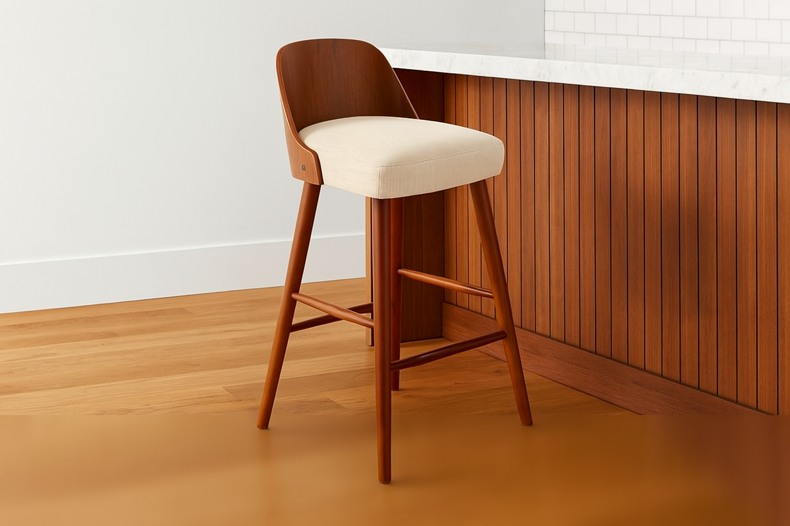 Bar Chair with chassis, base and back made of plywood MS-8413
