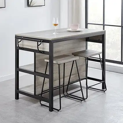 ترابيزة سفرة ستيل دهان الكتروستاتيك و خشب ام دي اف MS-11745