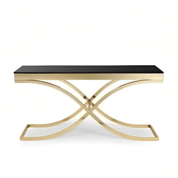 Decor console steel paint and black smoked glass MS-7354