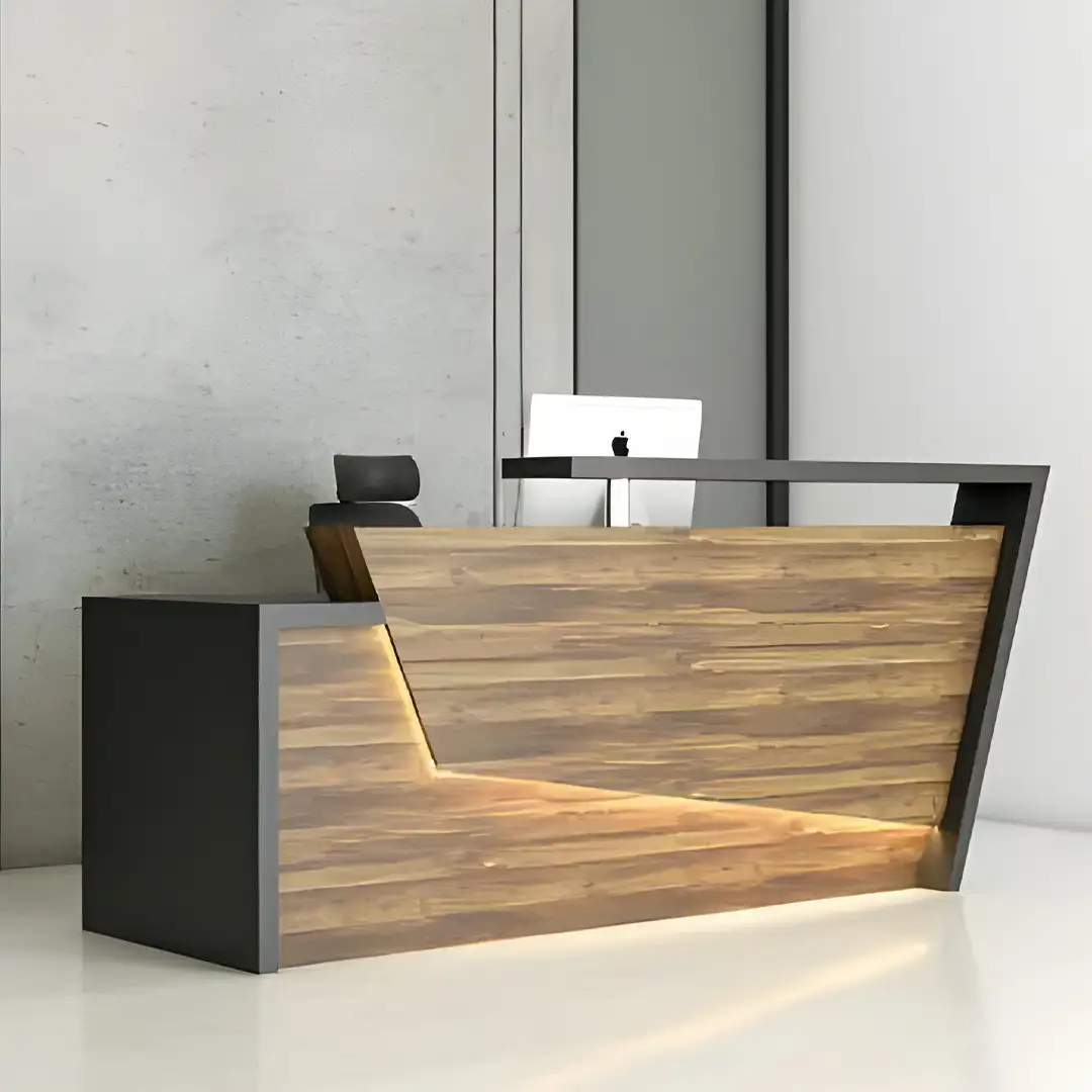 كاونتر استقبال مكتبي مودرن مصنوع من خشب ام دي اف اسباني مكسو بطبقة قشرة ميلامين MS-13010