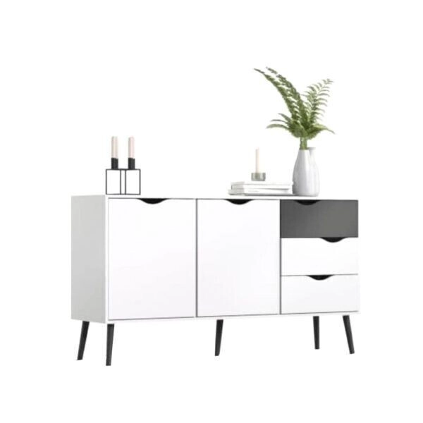 بوفيه مودرن ابيض مصنوع من خشب MDF مستورد مع طبقة ميلامين مضادة للمياه MS-11358