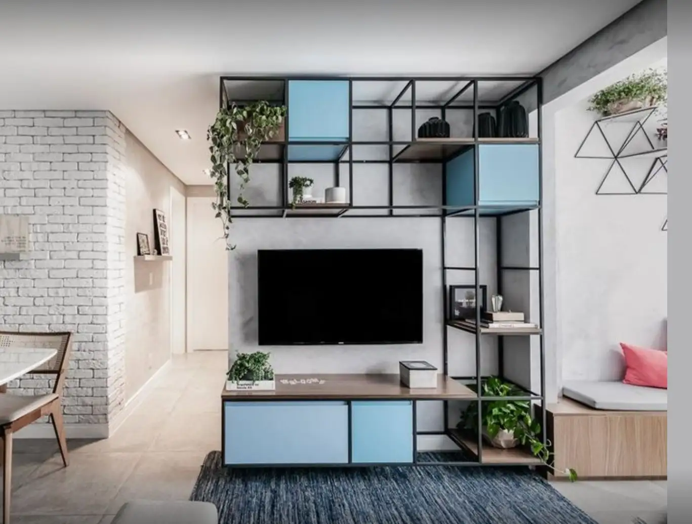 Modern TV Unit, Steel and MDF Wood MS-11847