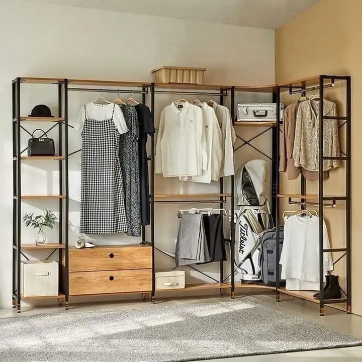 دريسنج روم مصنوع من ستيل معالج الكتروستاتيك و خشب كونتر عالي الجودة MS-11633