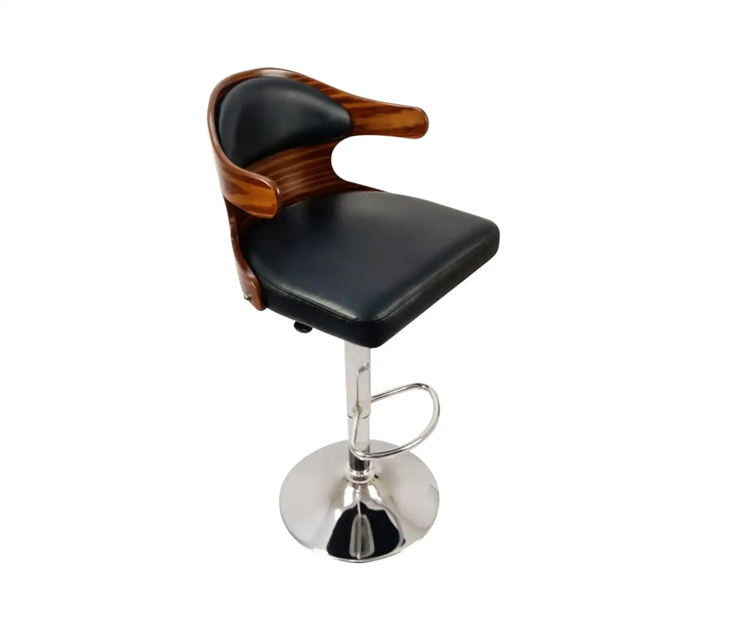 Bar Chair with leather, base and back made of plywood, elegant and stylish for your home MS-8257