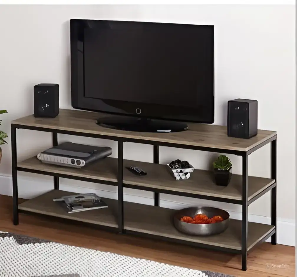 وحدة تليفزيون مودرن ستيل معالج الكتروستاتيك و خشب أم دي اف MS-11815