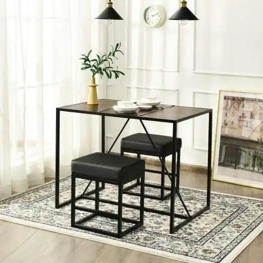 ترابيزة سفرة ستيل دهان الكتروستاتيك و خشب ام دي اف MS-11740