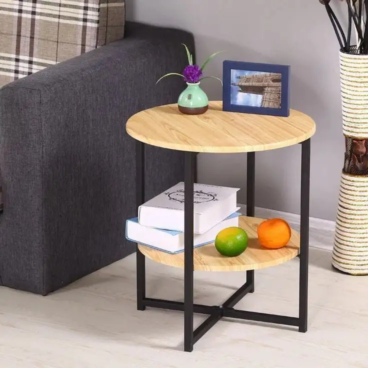 Side decor table stainless steel electrostatic paint and MDF wood MS-8009