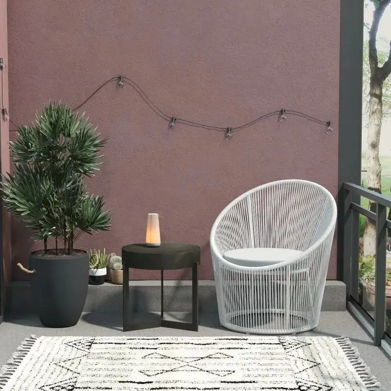 كرسي خارجي مصنوع حديد دهان الكتروستاتك مجدول احبال MS-10383