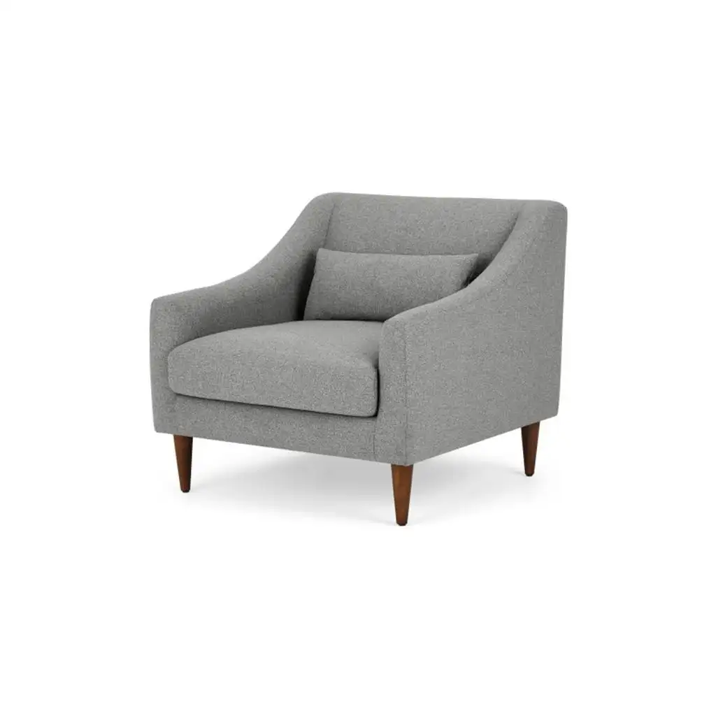 Modern armchair, red beech wood, linen or velvet fabric MS-11047