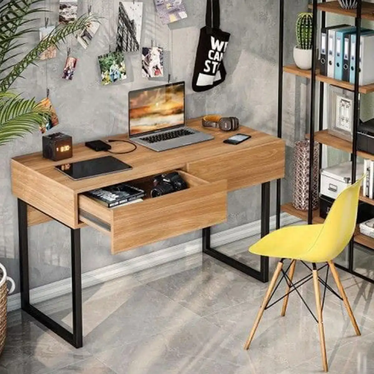 مكتب مذاكرة مزود ب2 درج حديد دهان الكتروستاتك MS-8682