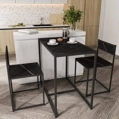 ترابيزة سفرة ستيل دهان الكتروستاتيك و خشب أم دي اف MS-11743